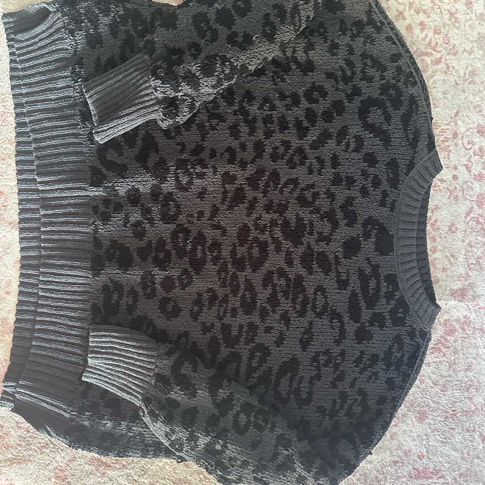 Dip Black and Gray Leopard Sweater